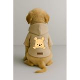 Monopetz Baskılı İçi Polarlı Köpek ve Kedi Kıyafeti & Elbisesi - Bej Renk Kapüşonlu Hoodie B693E, S