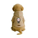 monopetz Baskılı İçi Polarlı Köpek Ve Kedi Kıyafeti & Elbisesi - Bej Renk Kapüşonlu Hoodie B69D9 S