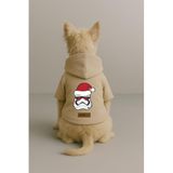 monopetz Baskılı İçi Polarlı Köpek Ve Kedi Kıyafeti & Elbisesi - Bej Renk Kapüşonlu Hoodie B6F11 S