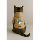 monopetz Baskılı İçi Polarlı Köpek Ve Kedi Kıyafeti & Elbisesi - Bej Renk Kapüşonlu Hoodie B8383 5Xl