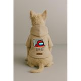 monopetz Baskılı İçi Polarlı Köpek Ve Kedi Kıyafeti & Elbisesi - Bej Renk Kapüşonlu Hoodie Ba05C 4Xl