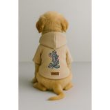 monopetz Baskılı İçi Polarlı Köpek Ve Kedi Kıyafeti & Elbisesi - Bej Renk Kapüşonlu Hoodie Bd84B L