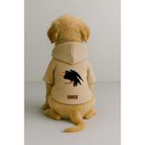 monopetz Baskılı İçi Polarlı Köpek Ve Kedi Kıyafeti & Elbisesi - Bej Renk Kapüşonlu Hoodie Bdb10 M