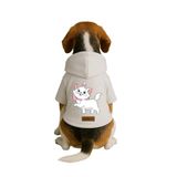 Monopetz Baskılı İçi Polarlı Köpek ve Kedi Kıyafeti & Elbisesi - Beyaz Renk Kapüşonlu Hoodie B05F2, XL