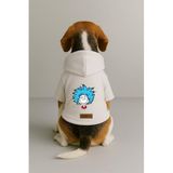 monopetz Baskılı İçi Polarlı Köpek Ve Kedi Kıyafeti & Elbisesi - Beyaz Renk Kapüşonlu Hoodie B07A6 S