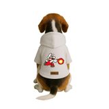 Monopetz Baskılı İçi Polarlı Köpek ve Kedi Kıyafeti & Elbisesi - Beyaz Renk Kapüşonlu Hoodie B09E9, M