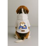 Monopetz Baskılı İçi Polarlı Köpek ve Kedi Kıyafeti & Elbisesi - Beyaz Renk Kapüşonlu Hoodie B1331, 3XL
