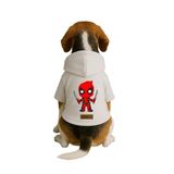 Monopetz Baskılı İçi Polarlı Köpek ve Kedi Kıyafeti & Elbisesi - Beyaz Renk Kapüşonlu Hoodie B3EB0, 5XL