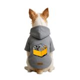Monopetz Baskılı İçi Polarlı Köpek ve Kedi Kıyafeti & Elbisesi - Beyaz Renk Kapüşonlu Hoodie B439B, XL
