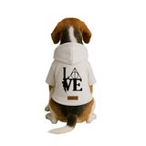 monopetz Baskılı İçi Polarlı Köpek Ve Kedi Kıyafeti & Elbisesi - Beyaz Renk Kapüşonlu Hoodie B49E8 S