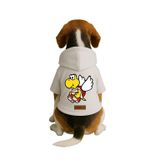 monopetz Baskılı İçi Polarlı Köpek Ve Kedi Kıyafeti & Elbisesi - Beyaz Renk Kapüşonlu Hoodie B527B S