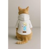 monopetz Baskılı İçi Polarlı Köpek Ve Kedi Kıyafeti & Elbisesi - Beyaz Renk Kapüşonlu Hoodie B759D 5Xl