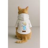 monopetz Baskılı İçi Polarlı Köpek Ve Kedi Kıyafeti & Elbisesi - Beyaz Renk Kapüşonlu Hoodie B759D Xl