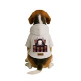Monopetz Baskılı İçi Polarlı Köpek ve Kedi Kıyafeti & Elbisesi - Beyaz Renk Kapüşonlu Hoodie B8C32, M