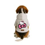 monopetz Baskılı İçi Polarlı Köpek Ve Kedi Kıyafeti & Elbisesi - Beyaz Renk Kapüşonlu Hoodie Ba714 5Xl