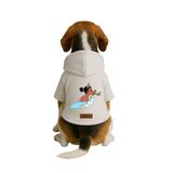 Monopetz Baskılı İçi Polarlı Köpek ve Kedi Kıyafeti & Elbisesi - Beyaz Renk Kapüşonlu Hoodie BAAE1, 2XL