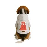 Monopetz Baskılı İçi Polarlı Köpek ve Kedi Kıyafeti & Elbisesi - Beyaz Renk Kapüşonlu Hoodie BB058, S