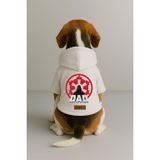 Monopetz Baskılı İçi Polarlı Köpek ve Kedi Kıyafeti & Elbisesi - Beyaz Renk Kapüşonlu Hoodie BD5FB, 3XL