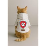 monopetz Baskılı İçi Polarlı Köpek Ve Kedi Kıyafeti & Elbisesi - Beyaz Renk Kapüşonlu Hoodie Bdd64 3Xl