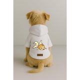 monopetz Baskılı İçi Polarlı Köpek Ve Kedi Kıyafeti & Elbisesi - Beyaz Renk Kapüşonlu Hoodie Be883 5Xl