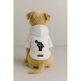 monopetz Baskılı İçi Polarlı Köpek Ve Kedi Kıyafeti & Elbisesi - Beyaz Renk Kapüşonlu Hoodie Bf2F0 M