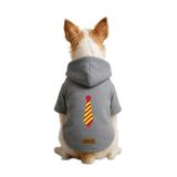 monopetz Baskılı İçi Polarlı Köpek Ve Kedi Kıyafeti & Elbisesi - Gri Renk Kapüşonlu Hoodie B0Cc8 L