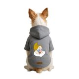 Monopetz Baskılı İçi Polarlı Köpek ve Kedi Kıyafeti & Elbisesi - Gri Renk Kapüşonlu Hoodie B1452, XL