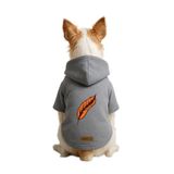 monopetz Baskılı İçi Polarlı Köpek Ve Kedi Kıyafeti & Elbisesi - Gri Renk Kapüşonlu Hoodie B1627 S