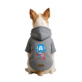 Monopetz Baskılı İçi Polarlı Köpek ve Kedi Kıyafeti & Elbisesi - Gri Renk Kapüşonlu Hoodie B3433, L