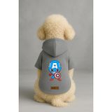 Monopetz Baskılı İçi Polarlı Köpek ve Kedi Kıyafeti & Elbisesi - Gri Renk Kapüşonlu Hoodie B3433, XL