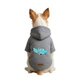 Monopetz Baskılı İçi Polarlı Köpek ve Kedi Kıyafeti & Elbisesi - Gri Renk Kapüşonlu Hoodie B3818, 5XL