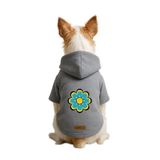 monopetz Baskılı İçi Polarlı Köpek Ve Kedi Kıyafeti & Elbisesi - Gri Renk Kapüşonlu Hoodie B39C4 L