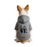 monopetz Baskılı İçi Polarlı Köpek Ve Kedi Kıyafeti & Elbisesi - Gri Renk Kapüşonlu Hoodie B49E8 Xl