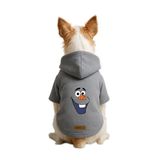 monopetz Baskılı İçi Polarlı Köpek Ve Kedi Kıyafeti & Elbisesi - Gri Renk Kapüşonlu Hoodie B5Bb6 Xl