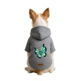 Monopetz Baskılı İçi Polarlı Köpek ve Kedi Kıyafeti & Elbisesi - Gri Renk Kapüşonlu Hoodie B5DBB, 6XL