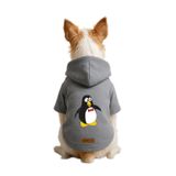 monopetz Baskılı İçi Polarlı Köpek Ve Kedi Kıyafeti & Elbisesi - Gri Renk Kapüşonlu Hoodie B8B3E S