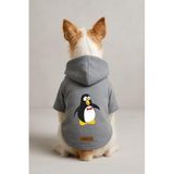 monopetz Baskılı İçi Polarlı Köpek Ve Kedi Kıyafeti & Elbisesi - Gri Renk Kapüşonlu Hoodie B8B3E Xl