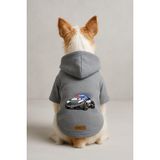 monopetz Baskılı İçi Polarlı Köpek Ve Kedi Kıyafeti & Elbisesi - Gri Renk Kapüşonlu Hoodie B8C99 3Xl