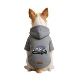 monopetz Baskılı İçi Polarlı Köpek Ve Kedi Kıyafeti & Elbisesi - Gri Renk Kapüşonlu Hoodie B8C99 6Xl