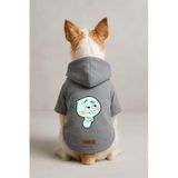 Monopetz Baskılı İçi Polarlı Köpek ve Kedi Kıyafeti & Elbisesi - Gri Renk Kapüşonlu Hoodie BA501, 6XL