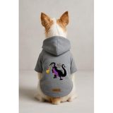 monopetz Baskılı İçi Polarlı Köpek Ve Kedi Kıyafeti & Elbisesi - Gri Renk Kapüşonlu Hoodie Ba634 S