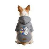 monopetz Baskılı İçi Polarlı Köpek Ve Kedi Kıyafeti & Elbisesi - Gri Renk Kapüşonlu Hoodie Bab02 M