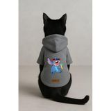 monopetz Baskılı İçi Polarlı Köpek Ve Kedi Kıyafeti & Elbisesi - Gri Renk Kapüşonlu Hoodie Bb21D Xl