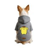 Monopetz Baskılı İçi Polarlı Köpek ve Kedi Kıyafeti & Elbisesi - Gri Renk Kapüşonlu Hoodie BB6E2, 3XL