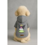 monopetz Baskılı İçi Polarlı Köpek Ve Kedi Kıyafeti & Elbisesi - Gri Renk Kapüşonlu Hoodie Bc10D 5Xl
