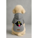 monopetz Baskılı İçi Polarlı Köpek Ve Kedi Kıyafeti & Elbisesi - Gri Renk Kapüşonlu Hoodie Bc3E5 6Xl