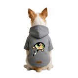 monopetz Baskılı İçi Polarlı Köpek Ve Kedi Kıyafeti & Elbisesi - Gri Renk Kapüşonlu Hoodie Bddf7 Xl