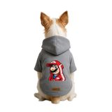 monopetz Baskılı İçi Polarlı Köpek Ve Kedi Kıyafeti & Elbisesi - Gri Renk Kapüşonlu Hoodie Bf28C 6Xl
