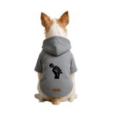 monopetz Baskılı İçi Polarlı Köpek Ve Kedi Kıyafeti & Elbisesi - Gri Renk Kapüşonlu Hoodie Bf2F0 Xl