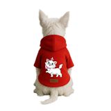 Monopetz Baskılı İçi Polarlı Köpek ve Kedi Kıyafeti & Elbisesi - Kırmızı Renk Kapüşonlu Hoodie B05F2, L
